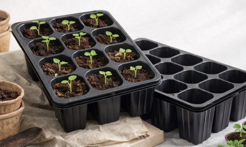 12-cell seedling tray, sturdy, good drainage | Seedling Tray 12 Cells for growing vegetables and sowing seeds (5 pieces / 10 pieces)